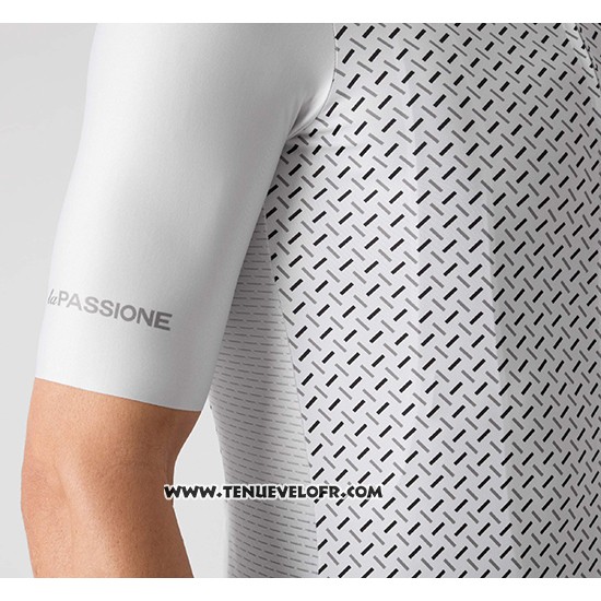 2019 Maillot Ciclismo La Passione Blanc Manches Courtes et Cuissard